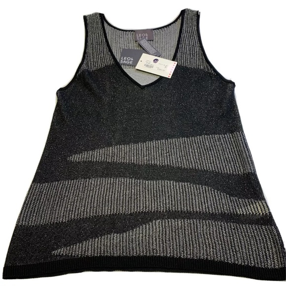 Leo & Sage Black Diagonal Tank Top NWT $260 S/M - Picture 7 of 9
